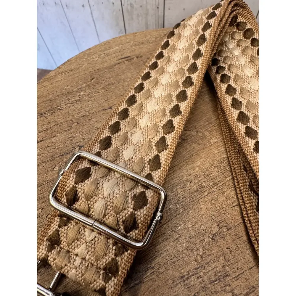 Neutral Purse Strap Wide Striped Bag Strap Boho Crossbody Purse Strap